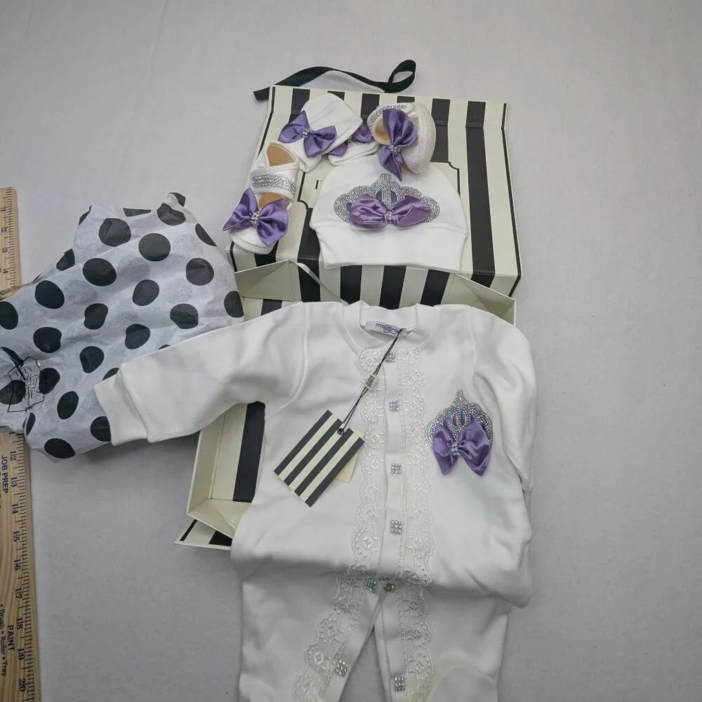 NWT Itty Pitty Toes  Set Angel Wings Jewels Set (Purple)